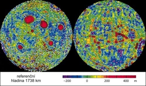 Topografická mapa Měsíce