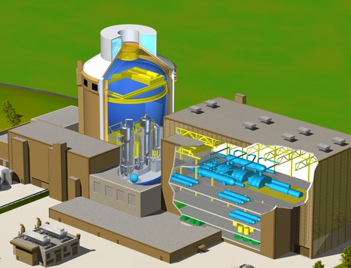 Elektrárna s reaktorem AP1000 společnosti Westinghouse